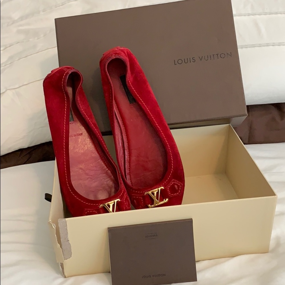 Authentic Louis Vuitton Red Flats